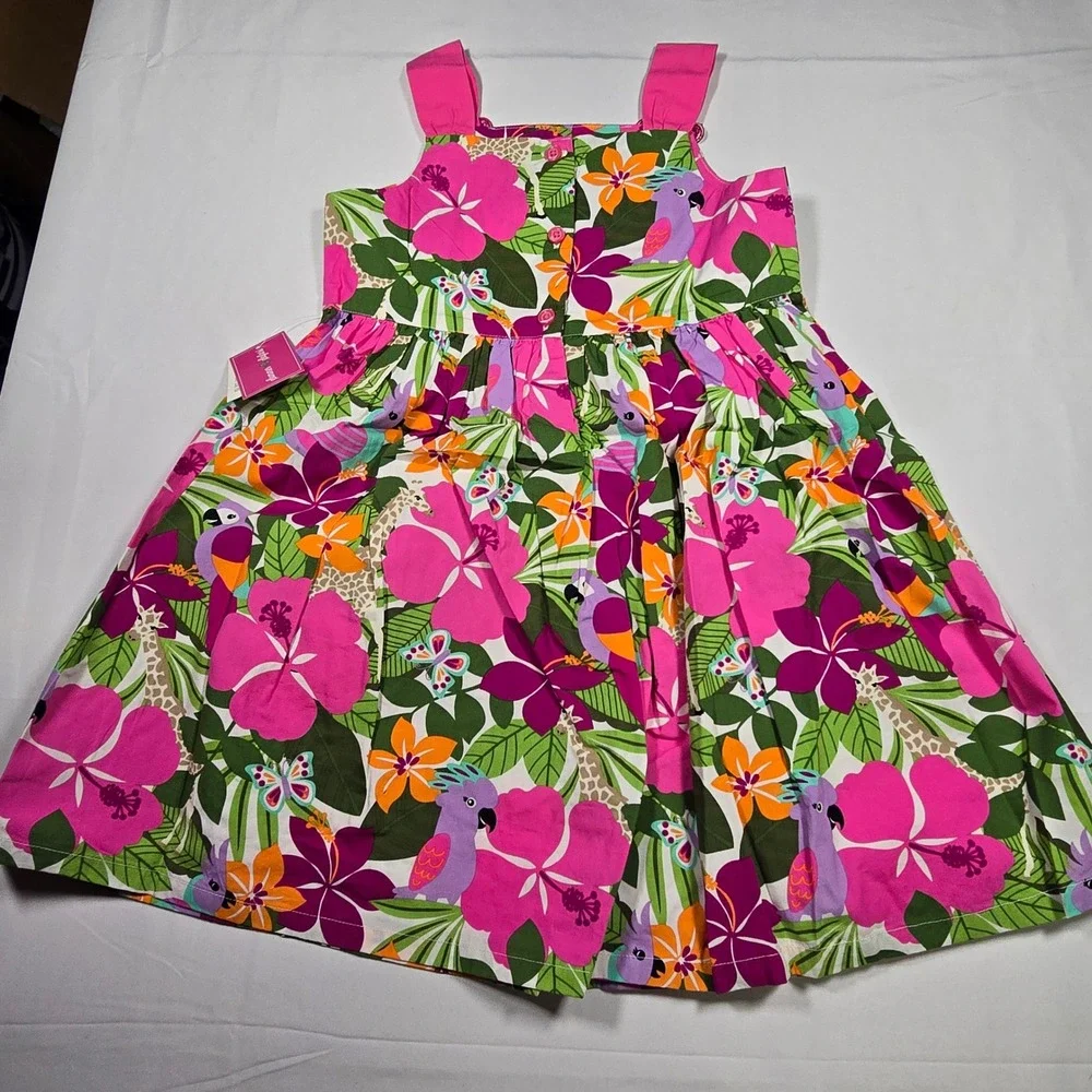 Gymboree Tropical Giraffe Parrot‎ Dress Girls 4T NWT Summer Vacation Outfit
